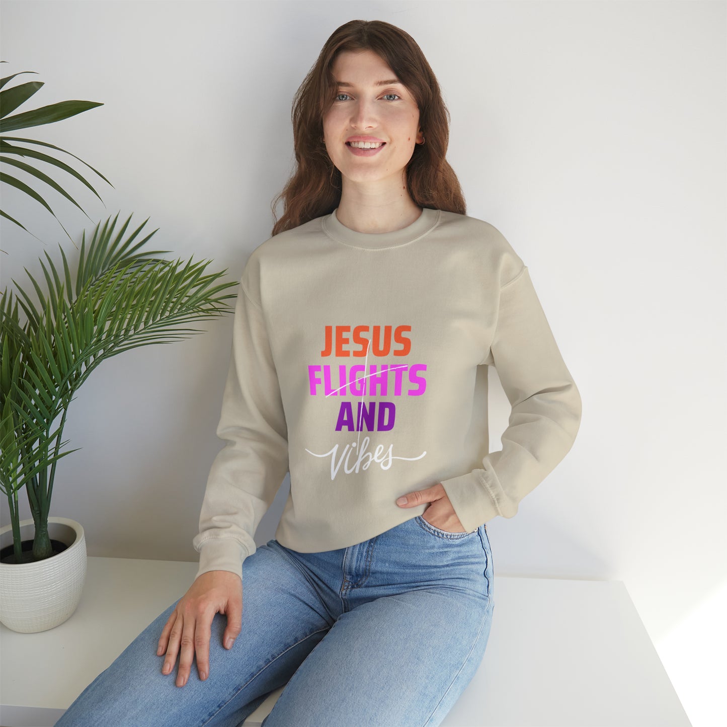 Jesus Flights and Vibes Sweatshirt (Style2)